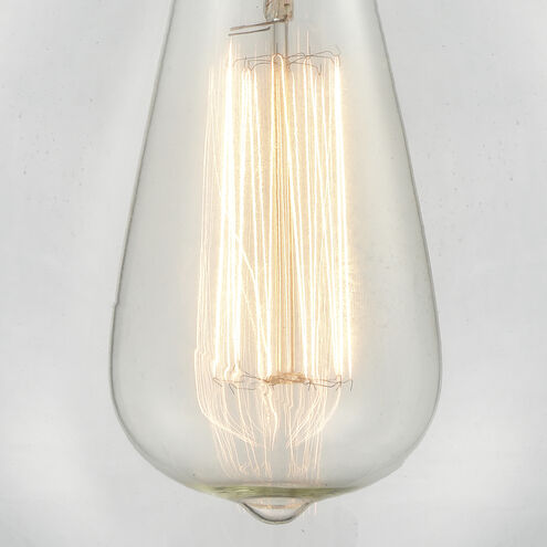 Edison Glass Cone 1 Light 12 inch Black Antique Brass Mini Pendant Ceiling Light